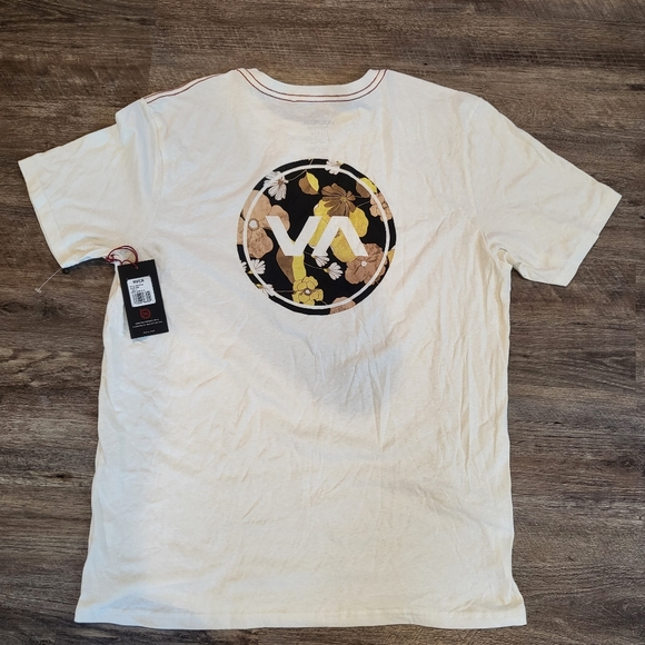 RVCA ANTIQUE WHITE Men's VA Mod Fill Graphic Print Short Sleeve Tee - Picture 8 of 9